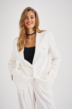 Деловой белый жакет с английским воротником EZER 1041 - фото 4