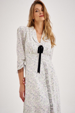 Миди-платье с вырезом, оборками и бантом на рукавах EZER 1501 - фото 3