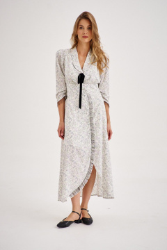 Миди-платье с вырезом, оборками и бантом на рукавах EZER 1501 - фото 2