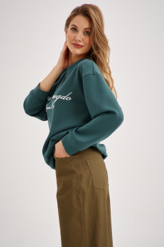 Комплект из жакета и свитшота с джинсами-бананами из хлопка EZER 2104 глубокий_зелёный/хаки - фото 5