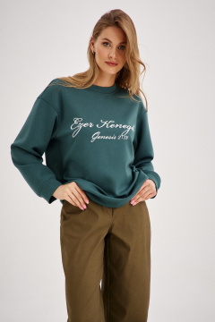 Комплект из жакета и свитшота с джинсами-бананами из хлопка EZER 2104 глубокий_зелёный/хаки - фото 4