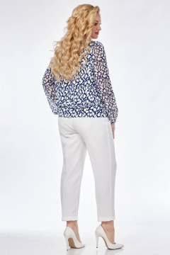 Модная черная блуза из трикотажа и шифона с рукавами Линия Л Б-2016 - фото 3