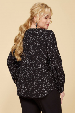 Черная блуза с воротником и вытачками Линия Л Б-1996 - фото 5