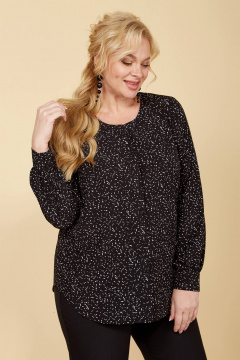 Черная блуза с воротником и вытачками Линия Л Б-1996 - фото 1