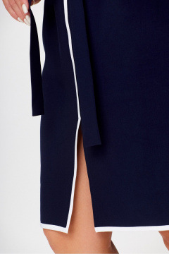 Демисезонное платье из текстиля длиной 98 см DaLi 5707 синее - фото 4