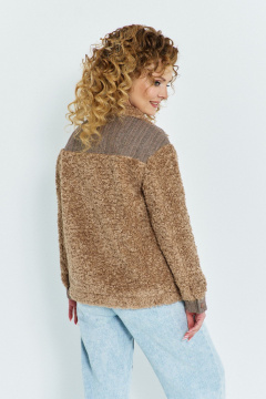 Жакет свободного кроя из костюмной ткани и искусственного меха Euromoda 557 - фото 2