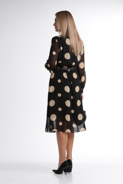 Платье миди шифоновое с отрезным кроем и поясом DOGGI 3749 - фото 4