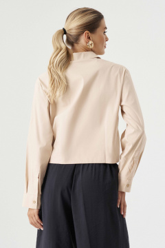 Блуза с рубашечным воротником и застежкой на пуговицы Панда 191440w бежевый - фото 4