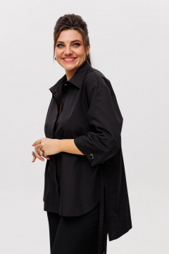 Рубашка свободного кроя из хлопка с удлиненной спинкой Anelli 1496 сумерки - фото 2