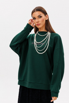 Свитшот oversize из трикотажа с лампасами и нашивкой Ларс Стиль 993/1 - фото 4