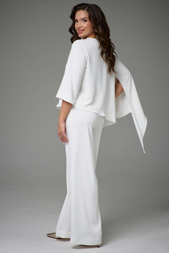 Комплект из туники и брюк с асимметричным дизайном Jolie 20455 молочный - фото 2