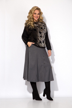 Джемпер и юбка эффектный комплект с вышивкой Liliana 1365к-н - фото 2