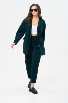 Брюки и жакет вельветовые зауженные демисезон TVIN 7822 темно-бирюзовый - фото 3