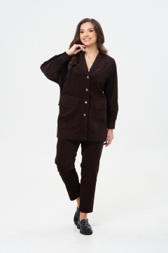 Брюки и жакет вельветовые зауженные демисезон TVIN 7822 шоколад - фото 5