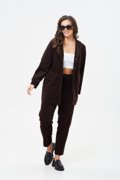 Брюки и жакет вельветовые зауженные демисезон TVIN 7822 шоколад - фото 2