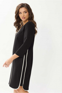 Платье из вискозы демисезонное деловое и на каждый день Mislana 1142 черный - фото 2