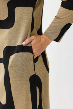 Платье полуприлегающего силуэта из трикотажа демисезонное Mislana 1146 бежевый_без_пояса - фото 5