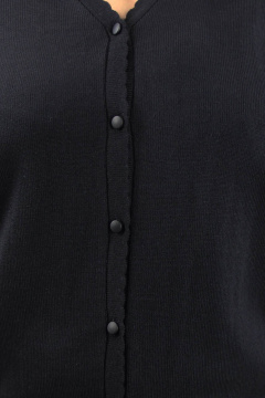 Кардиган на каждый день из трикотажа с V-образным вырезом Полесье С2555-21 1С8688-Д43 170,176 глубокий_черный - фото 3