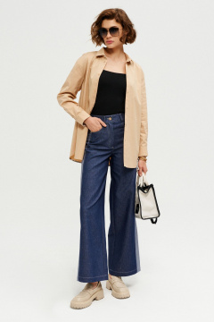 Бежевый текстильная рубашка на каждый день Noche mio 6.345 ALEGRI - фото 1