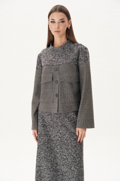 Джемпер и юбка в стиле повседневный из трикотажа Fantazia Mod 4996 серый - фото 4