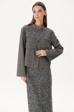 Джемпер и юбка в стиле повседневный из трикотажа Fantazia Mod 4996 серый - фото 3