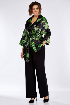 Черный демисезонный женский 3-частный костюм из текстиля Matini 1.1711 зеленый - фото 4