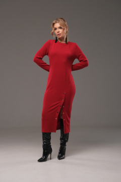 Платье из трикотажа на каждый день, демисезонное, красное Galean Style 960 красный - фото 4