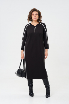 Платье из трикотажа с кантами и фигурным вырезом, на каждый день Aira Style 24411 - фото 1