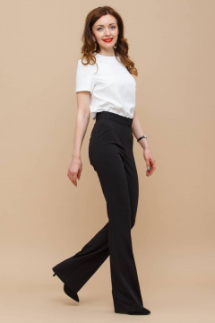 Клеш брюки с высокой талией и декоративными элементами для стильного образа Domna 12094 черный(164) - фото 5