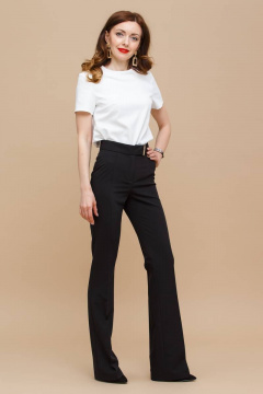 Клеш брюки с высокой талией и декоративными элементами для стильного образа Domna 12094 черный(164) - фото 4