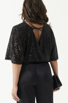 Торжественные брюки с фасоном и боковыми карманами Панда 199360w черный - фото 3