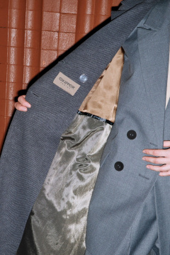 Классическое демисезонное пальто на двубортной застежке Skipper Design 117 серый_рубчик - фото 5