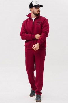 красный спортивный костюм из хлопка и трикотажа с вышивкой GO m3087/12-01.176-182 - фото 1