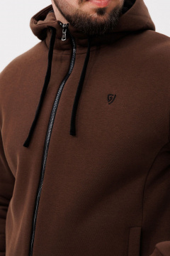 Коричневый спортивный зип-худи из трикотажа GO m4085/23-03.182-188 - фото 3