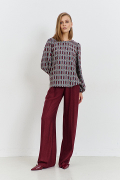 блузка из плательной ткани с вытачками и разрезами AG Green G547/3 терракотовый - фото 4