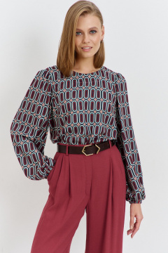 блузка из плательной ткани с вытачками и разрезами AG Green G547/3 терракотовый - фото 1