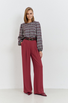 блузка из плательной ткани с вытачками и разрезами AG Green G547/3 терракотовый - фото 2