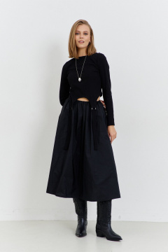 черный женский джемпер из трикотажа с металломыми рамками AG Green G545/9 черный - фото 4