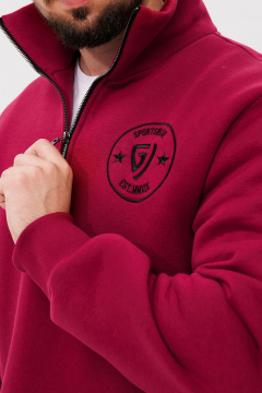 Красный демисезонный джемпер с дизайнерской вышивкой GO m4087/12-01.176-182 - фото 2