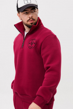 Красный демисезонный джемпер с дизайнерской вышивкой GO m4087/12-01.176-182 - фото 1