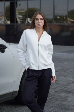 Белый спортивный костюм из футера с декоративной строчкой Twok 300550 белый - фото 1