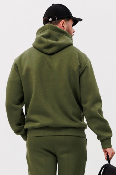 Зеленое демисезонное худи с печатью, двойным капюшоном GO m4090/28-02.176-182 - фото 2