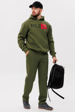 Зеленое демисезонное худи с печатью и функциональным карманом GO m4090/28-02.182-188 - фото 3