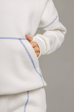 Белый спортивный костюм с красной отстрочкой из футера Twok 300554 белый - фото 5