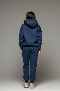 Комплект брюки и худи из премиального начесного футера Twok 300814 индиго - фото 4