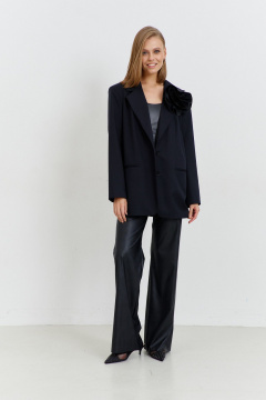 Черный демисезонный жакет из костюмной ткани с вытачками AG Green G543/4 черный - фото 5