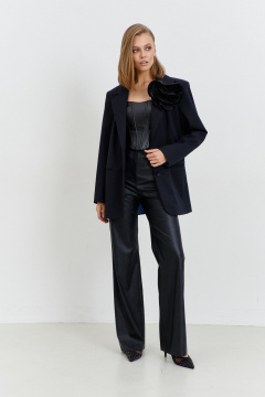 Черный демисезонный жакет из костюмной ткани с вытачками AG Green G543/4 черный - фото 3