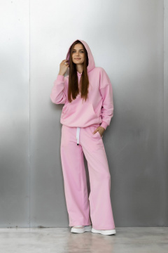 Розовый спортивный костюм из футера с велюровым напылением Twok 400815 сакура - фото 1