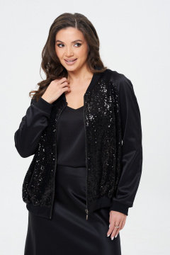 Бомбер с пайетками и сатиновым эффектом на подкладке Takka Plus 24-243 - фото 2