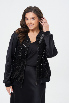 Бомбер с пайетками и сатиновым эффектом на подкладке Takka Plus 24-243 - фото 1